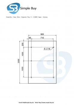 Preview: Glas Concept 24 - 200x90cm Glasvordach - 13mm - Verbundssicherheitsglas - Schwarzglas - inkl. Halter